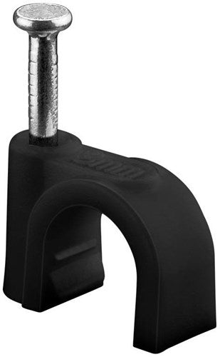 Goobay cable clip 8mm round black box (100) - 4113233