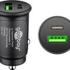Enzo goobay usb autolader usb-c en usb-a 12v-24v 3a zwart - 9540129