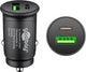 Goobay Cargador de coche USB USB-C y USB-A 12V-24V 3A negro - 9540129
