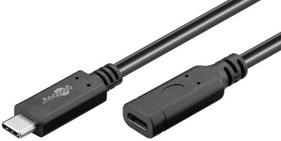 Enzo goobay usb-c male - usb-c female verlengkabel | 1m zwart - 9550230