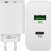 Caricabatterie rapido USB + USB-C Goobay 45W bianco - 9550194