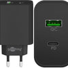 Goobay Cargador rápido USB + USB-C 45W negro - 9550193