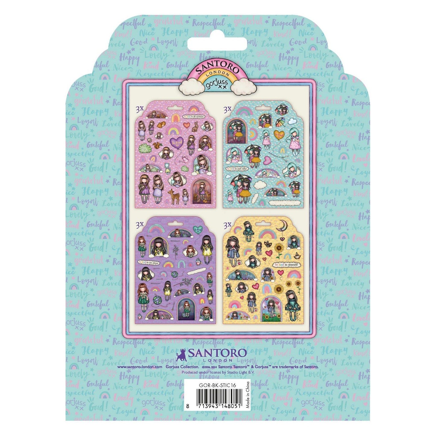 Luz de estudio • hojas de pegatinas gorjuss be kind