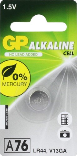 GP LR44 Pulsante alcalino cella 1.5V 1pk