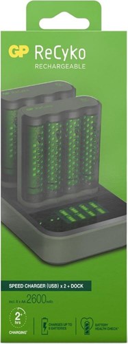 Caricabatterie GP USB 2h con batteria 4x2600ma AA + 2xdock - 3503093