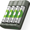 Gp usb batterijlader + 4 x aa-batterijen 2100mah nimh