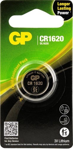 GP - CR1620 Pulsante di litio cella 3V 1pk