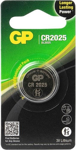 GP CR2025 Pulsante di litio cella 3V 1HK