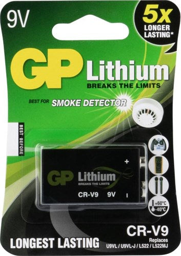 Gp litio 9 volt cr v9