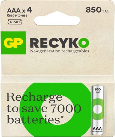 GP Batterías AAA recargables 850MAH NIMH 4PK