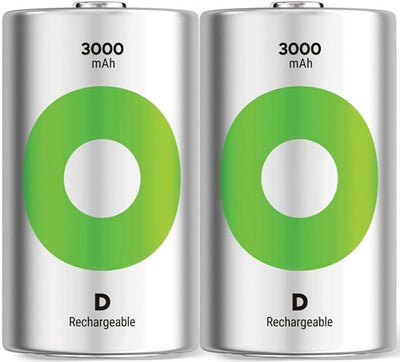 Gp nimh oplaadbare batterij d 3000ma blister(2) - 3311470