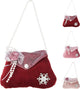 Home styling Borsa natalizia con ciondolo con rosa e perline 8 cm
