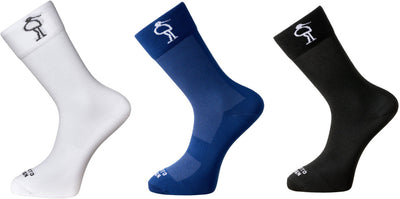 Calzini per biciclette ad alto taglio Grutto bianco blu nero 3 paia di taglia 43-64