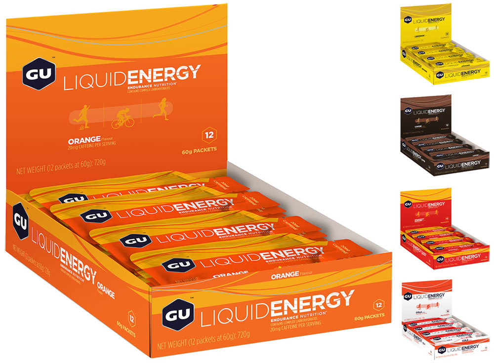 Gu liquid energy gel box of 12 | orange (koffeinhaltig)