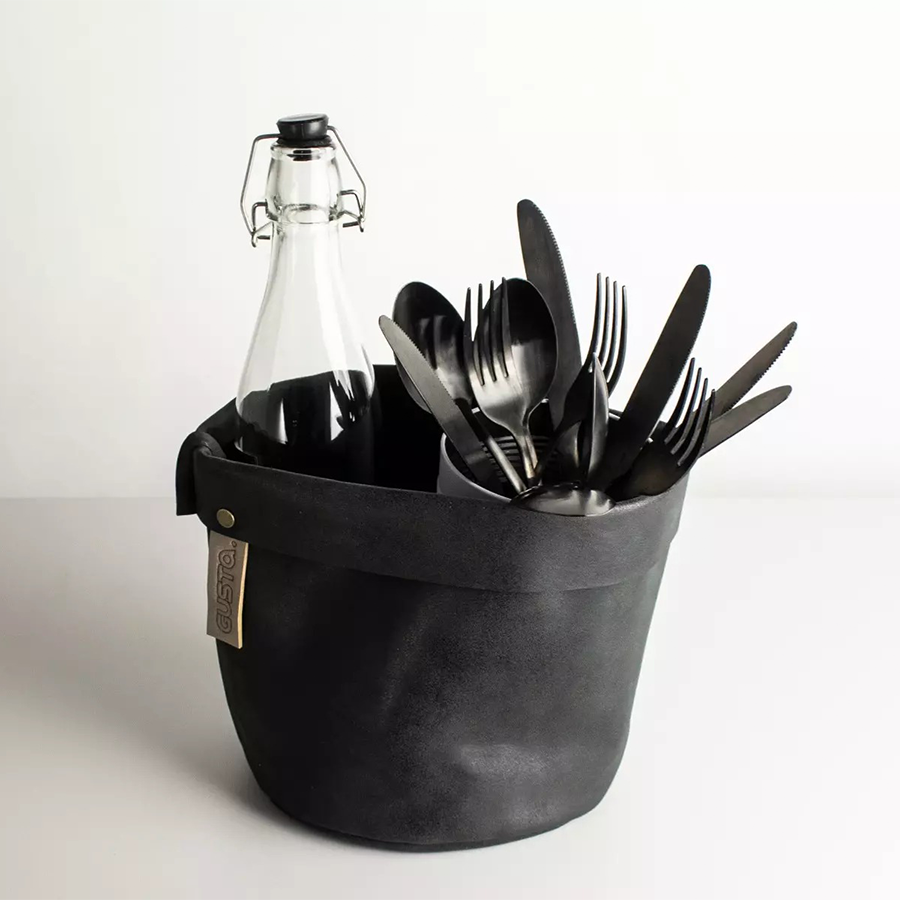 Borsa portaoggetti Gusta nera ø18x18cm
