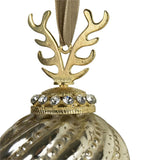 Kerstbal gewei glas goud ø8cm - afbeelding 2