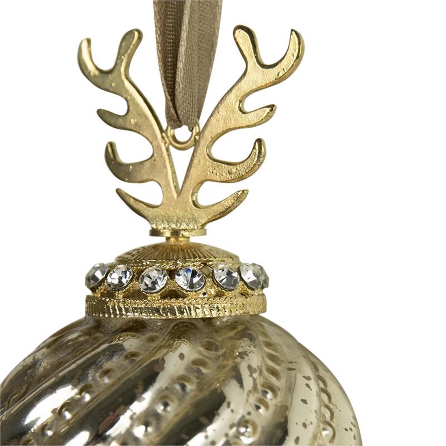 Kerstbal gewei glas goud ø10cm