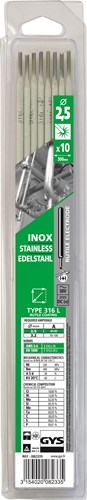 Gys electrodes for stainless steel o2.5mm (x10) - 5193082335 5193082335