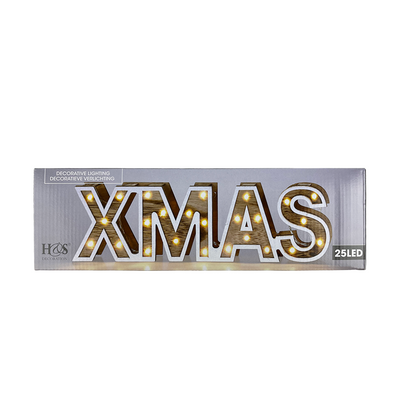 H s letras madera led navidad 25led 38cm