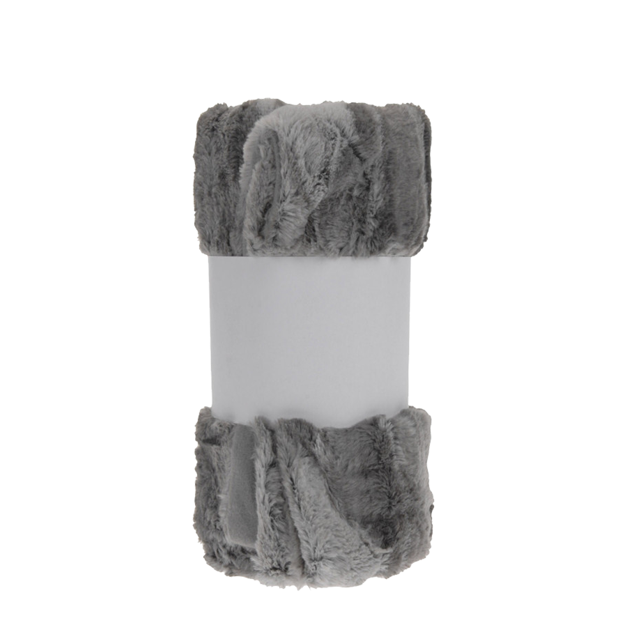 Cappotto in pile scozzese Hs grigio 130x150 cm