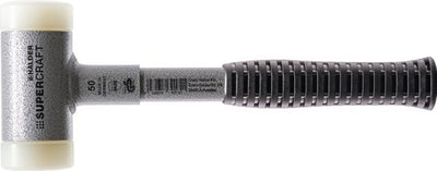 Halder kunststofhamer | lengte 305 mm hoofd-d. 45 mm | stalen buis terugslagvrij | hard nylon wit | 1 stuk - 3377.045 3377.045