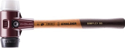 Martello di plastica Halder | lunghezza 405 mm principale d. 60 mm | legno medio duro | gomma nera superplastica bianca | 1 pezzo - 3027.060 - 3027.060