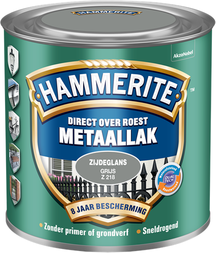 Hammerite metaallak zijdeglans | grijs | z218 | 250ml - 5123986