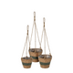 Hangende bloempottenset cattail leave donkergroen 3-delig