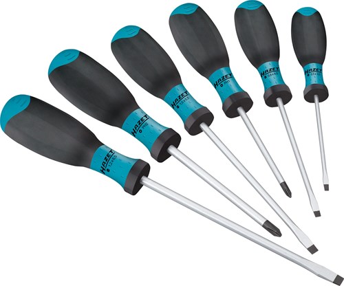 Set cacciaviti Hazet 810spc 6 - profilo a fessura, profilo a croce ph - 6 pezzi - 0,5 x 3,0 – 1,2 x 6,5 - ph1 – ph2