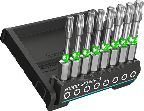 Hazet Smart Holder con 8 puntas de largo 2304sh-13 1 perfil Torx® interno sólido hexagonal de 4 pulgadas (6,3 mm) 8 piezas t10 – t40