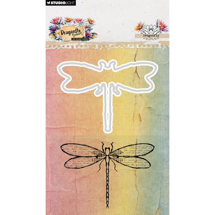 Studio light • hazel eaton stamp cutting die dragonfly dragonfly dreams 90x136x1mm 2 pieces
