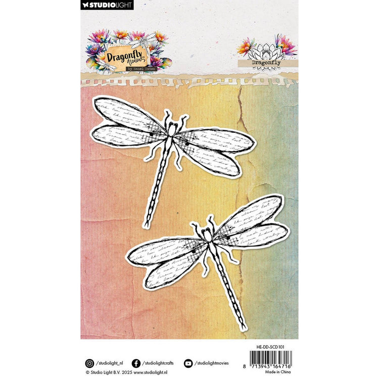 Studio light • hazel eaton stamp cutting die dragonfly dragonfly dreams 90x136x1mm 2 pieces