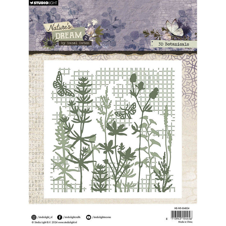 Studio light • il sogno della natura 2 cartelle per goffratura 3d botanicals