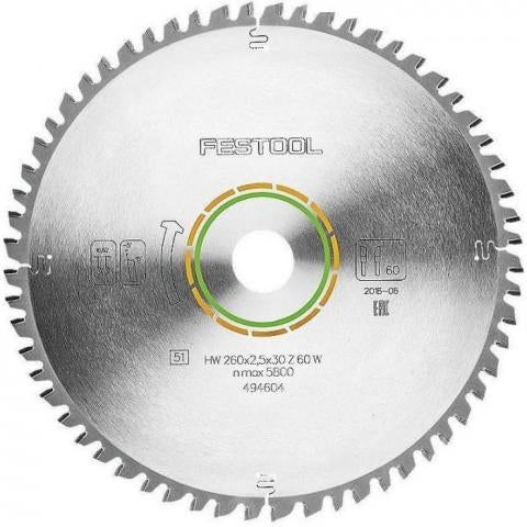 Accesorios Festool hoja de sierra universal w60 | 260x2,5x30 | 494604