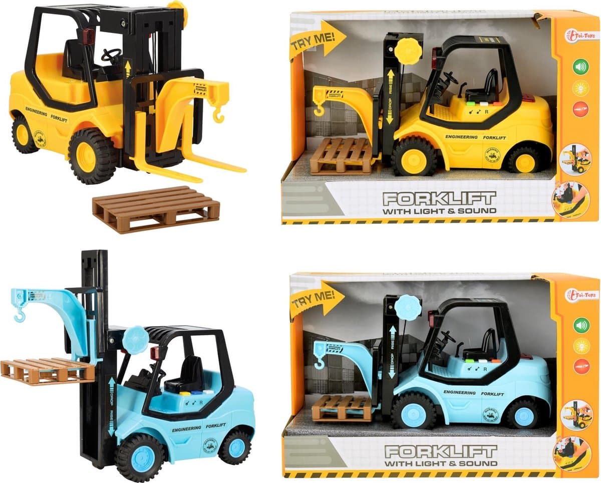 TOI-TOYS FORKLIFT con luce e suono e un pallet