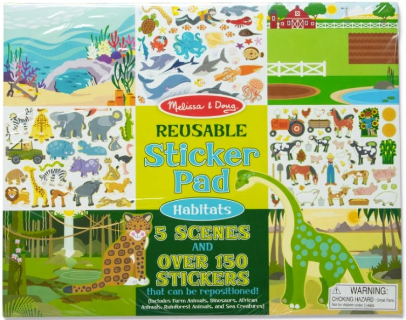 Melissa doug hoja de pegatinas reutilizable animales