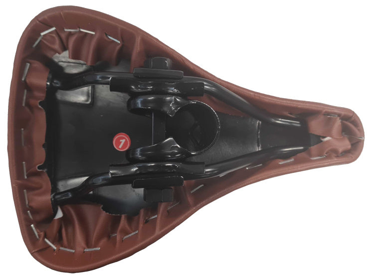 Sella ad alta punta per la bicicletta per bambini da 12 o 14 pollici in pelle marrone