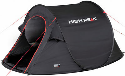 Visione della tenda pop-up ad alto picco 3 persone 235 x 180 x 100 cm nero
