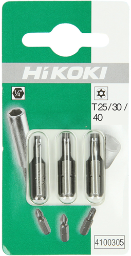 Accessori Hikoki punte con foro 1 4 torx tx25 30 40 - 25mm 4100305