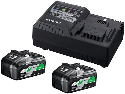 Booster pack Hikoki - 2 batterie multitensione bsl36b18 36v 4.0ah 18v 8.0ah li-ion + caricabatterie rapido uc18ysl3 - uc18ysl3wb2