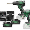 Hikoki kc18dewcz | pacchetto combinato batteria | dv18de + wh18de | 18v | 2 batterie da 5,0 Ah + caricabatterie | nel caso hsc iii - kc18dewcz