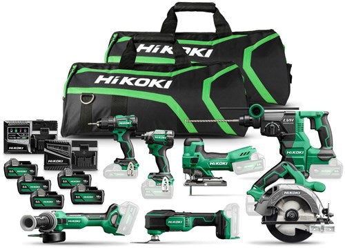 Pacchetto valore Hikoki kc18h7a 505 18v | 7 macchine da 18 V | Batteria da 5 x 5,0 Ah e caricabatterie rapido | nella custodia da trasporto - kc18h7a-505