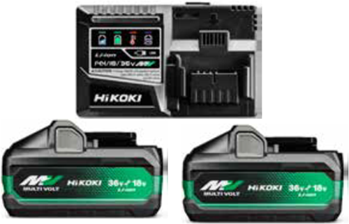 Hikoki uc18ysl3wjz boosterpack multi-volt - 2 x 8ah 18v 4ah 36v + snellader uc18ysl3 - uc18ysl3wjz