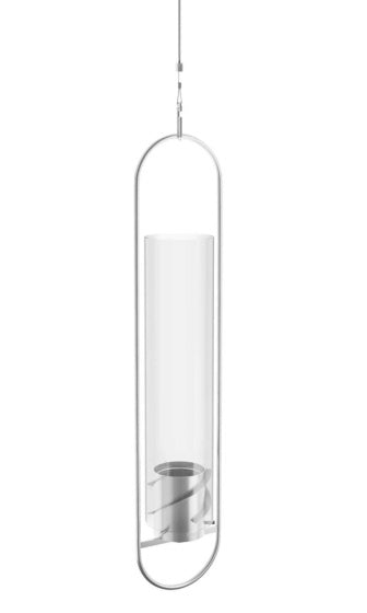 Höfats Spin 120 Atmosphere Lantern colgando 150 cm de plata de acero inoxidable