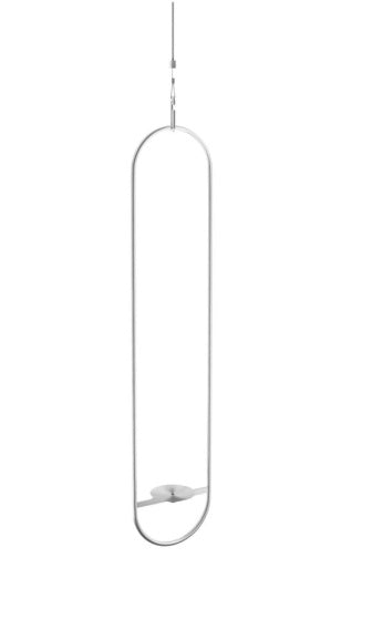 Höfats Spin 120 Atmosphere Lantern colgando 150 cm de plata de acero inoxidable