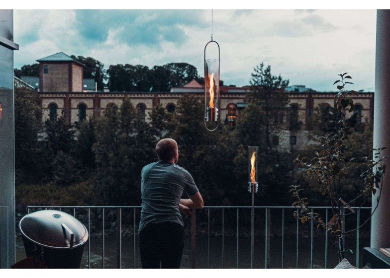 Höfats Spin 120 Atmosphere Lantern colgando 150 cm de plata de acero inoxidable