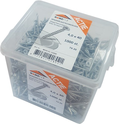Vite per truciolare con benna azione Homefix vz pk + punta da taglio torx tx20 ​​​​4.0x40 | 1000 pezzi - 8920.01.10200