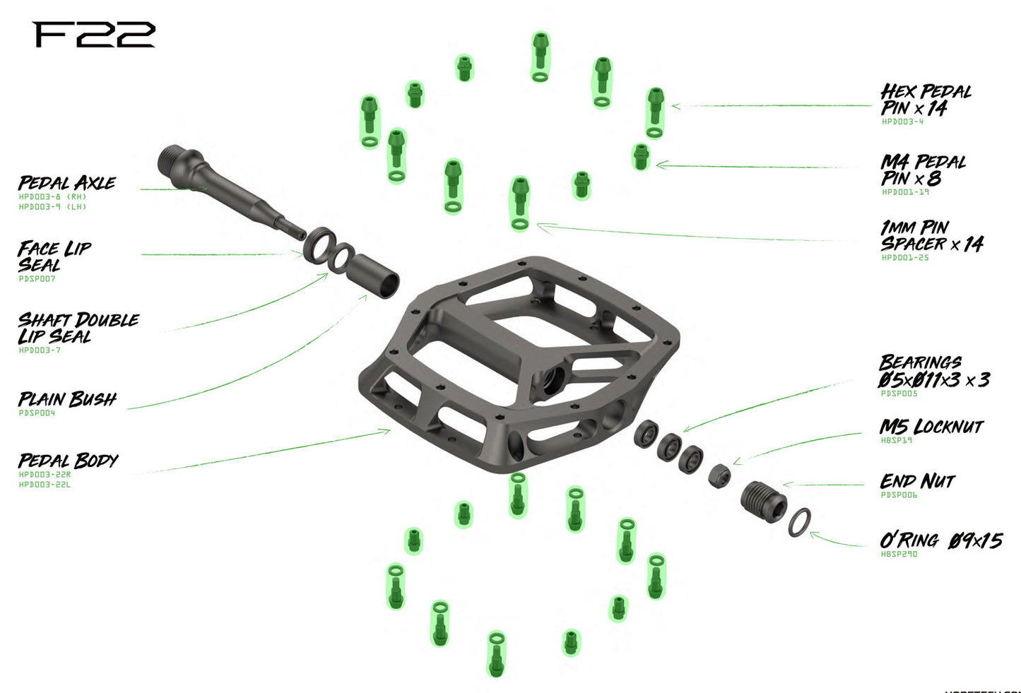 Perni Hope per pedali platform F22