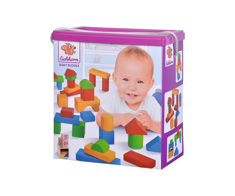 Blocchi di legno Eichhorn colorati (piccoli 50 pz.)