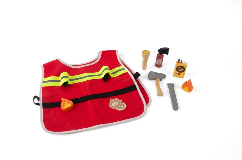 Dantoy set bomberos de madera en caja 10 piezas